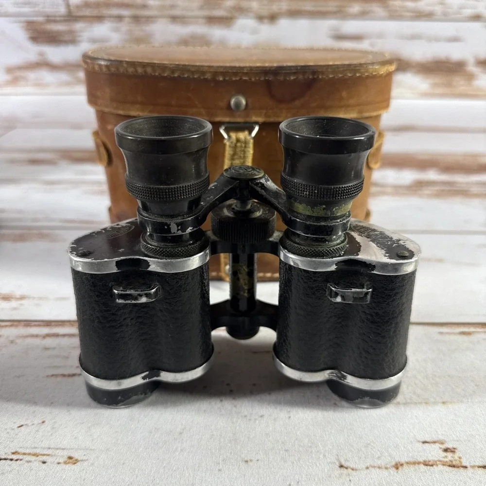 Vintage 1930s–40s MOHRSON Binoculars 8x25 Optics WWII Military France with Case